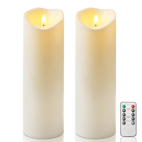 Homemory outdoor flameless candle in a lantern for cozy patio ambience.
