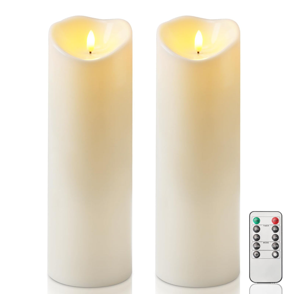 Homemory outdoor flameless candle in a lantern for cozy patio ambience.