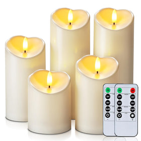 Homemory outdoor flameless candle with remote control for easy patio setup.