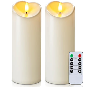 Homemory 8-inch outdoor LED candle with remote for patio ambiance