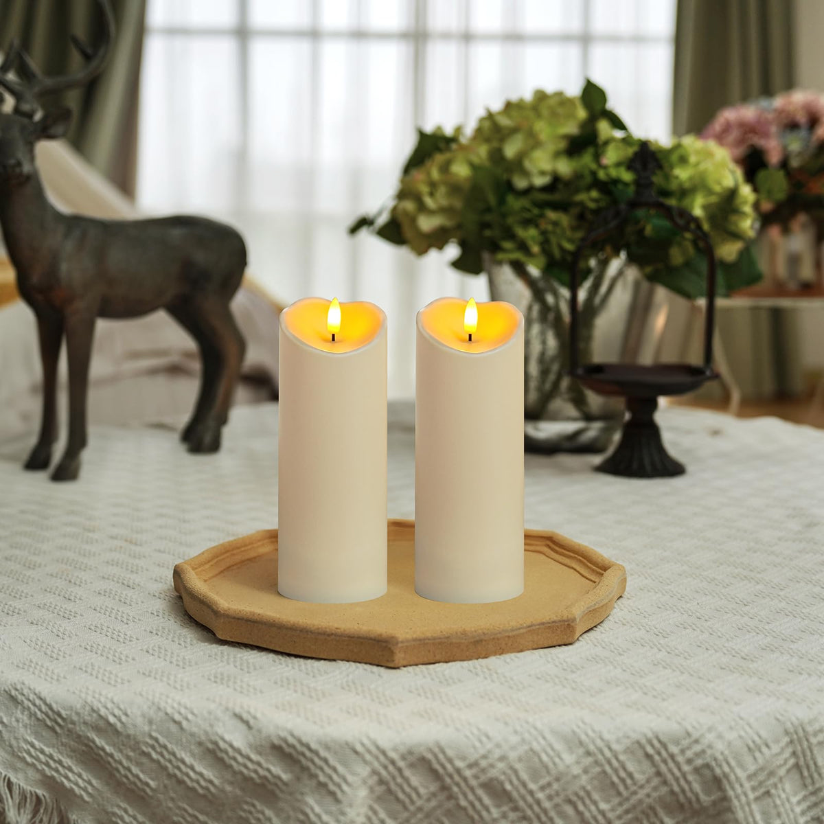 Homemory candle with remote for easy garden lighting setup