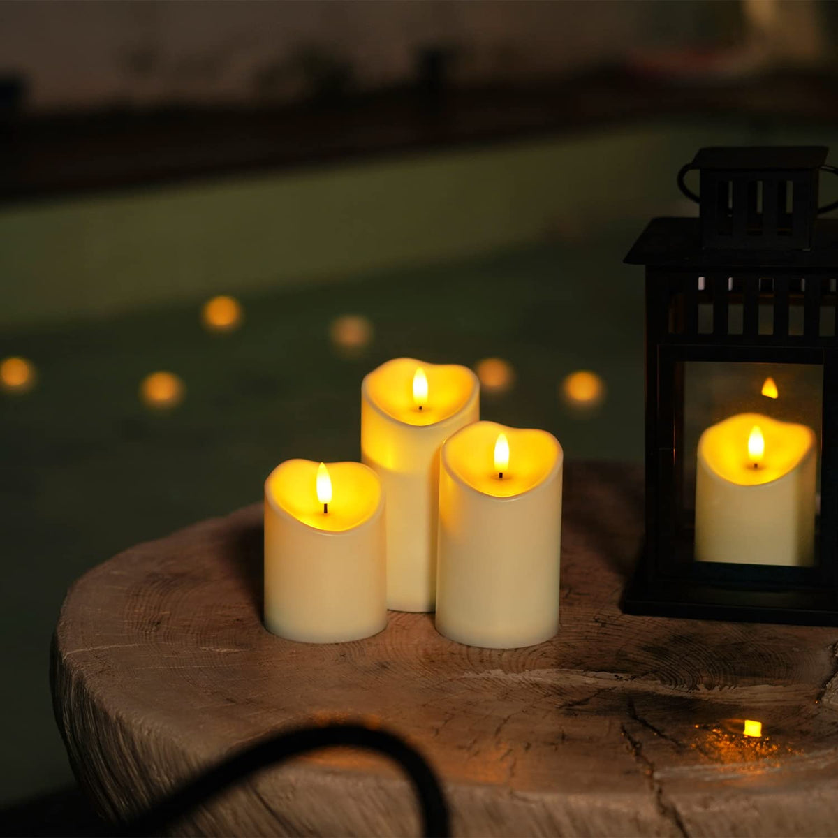 Set of 3 Homemory candles with remote control for versatile decor