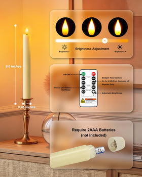 Three candles and remote in the Homemory package for easy setup.