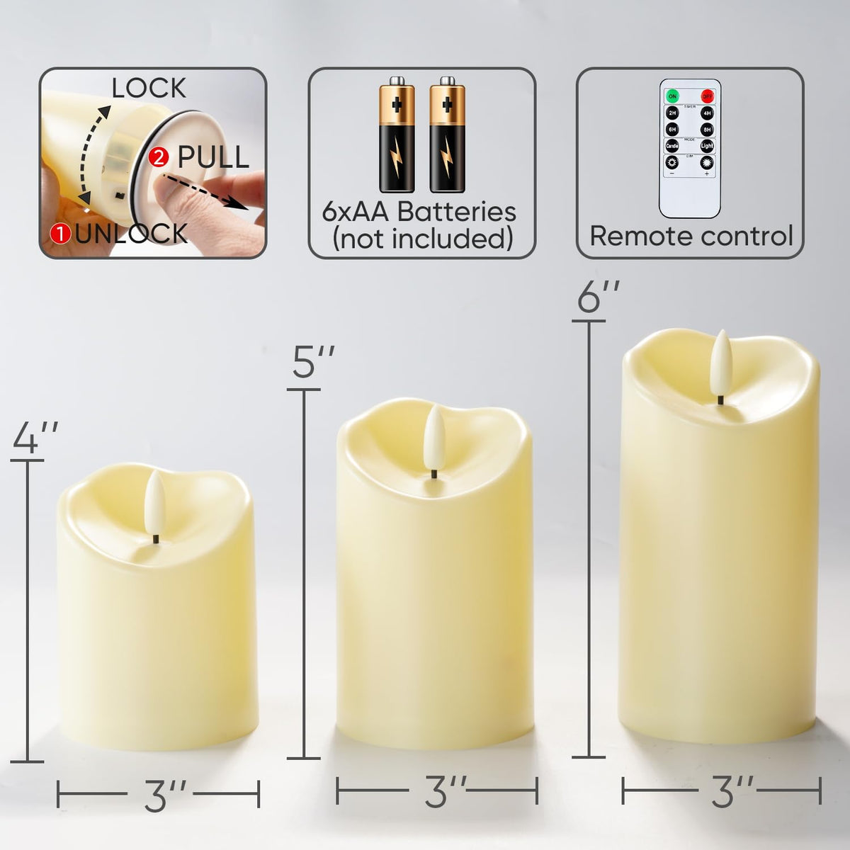 Patio-ready Homemory candles create warm ambient light outdoors