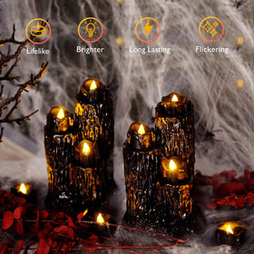 Homemory pumpkin carving display tea light with lifelike flicker.