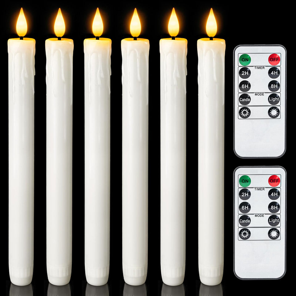 Homemory Real Wax LED taper candle with timer for safe, lasting ambiance