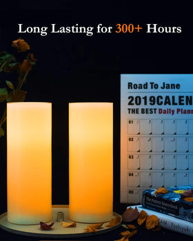 Homemory real wax pillar candles in ivory offer a convincing candle look.