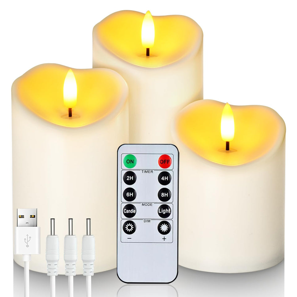 Homemory 4-inch rechargeable flameless candle for safe ambient lighting
