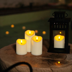 Homemory 5-inch rechargeable flameless candle for warm table decor