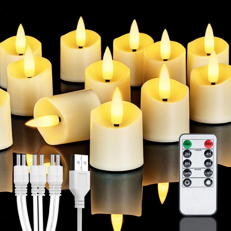 Homemory rechargeable tea light with USB charging for long-lasting ambiance