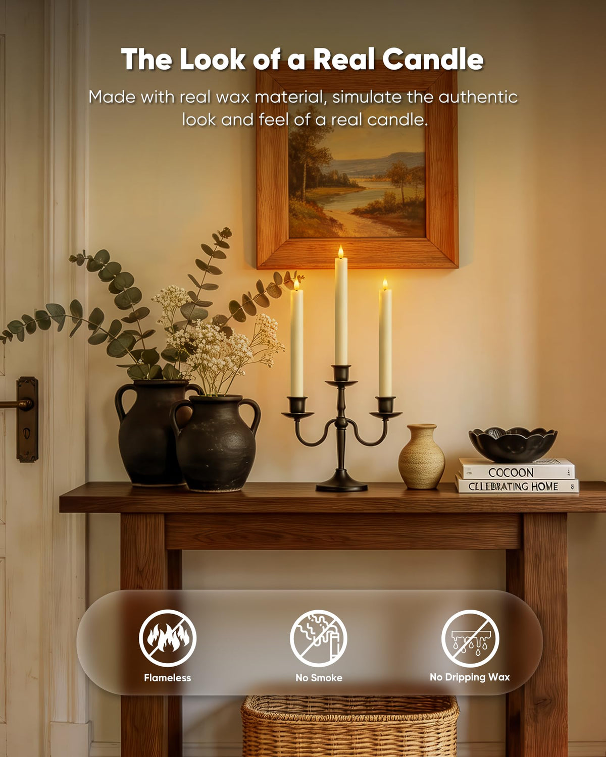 Homemory remote control candles for convenient on/off from a distance.