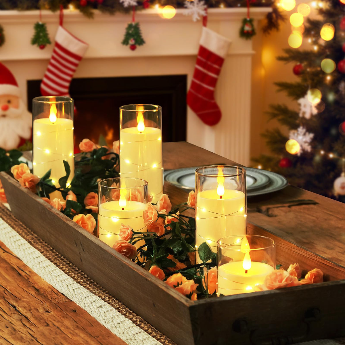 Homemory ivory candle with remote control and two remotes for easy operation