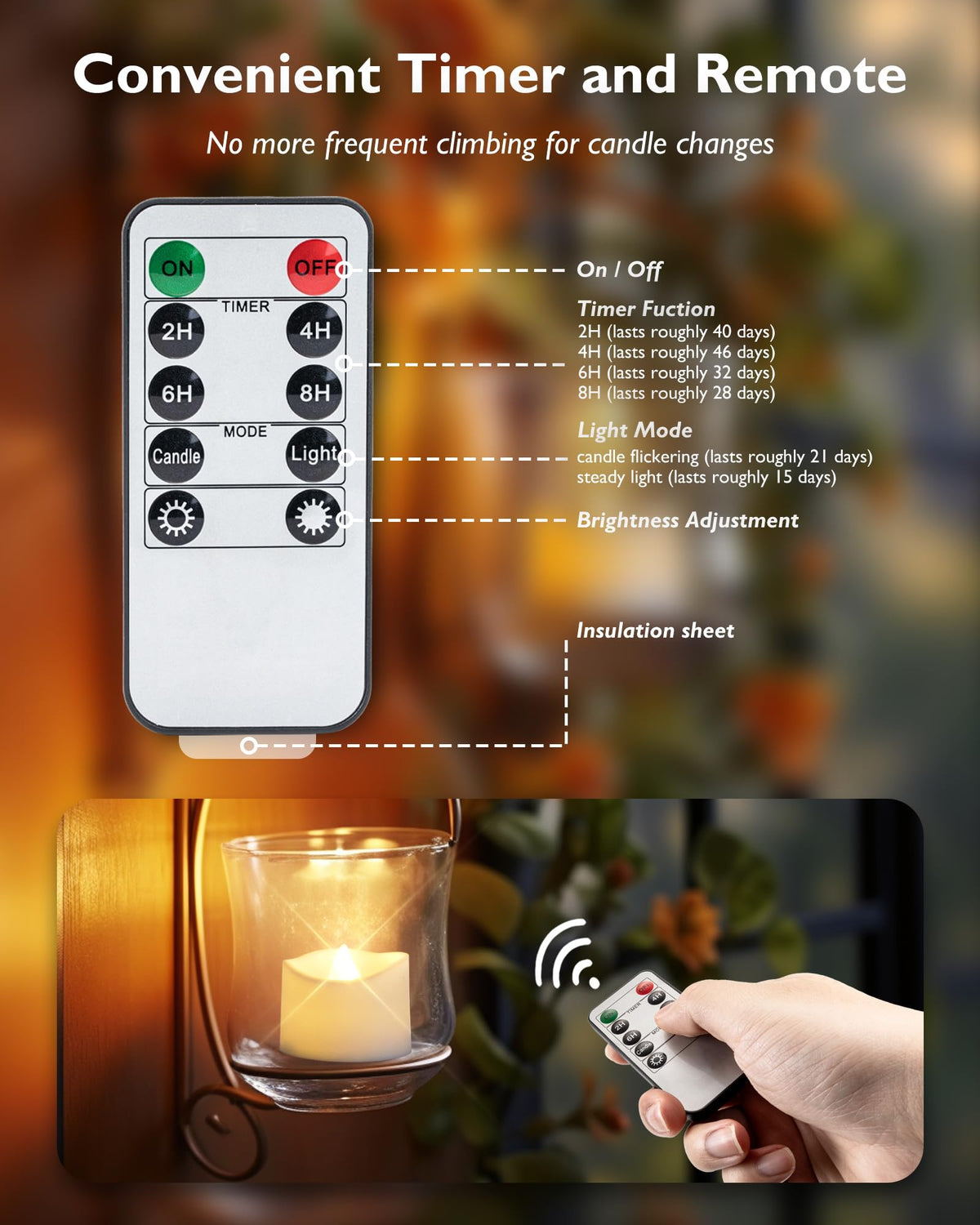 Homemory remote-control tea lights simplify daily use with remote on/off