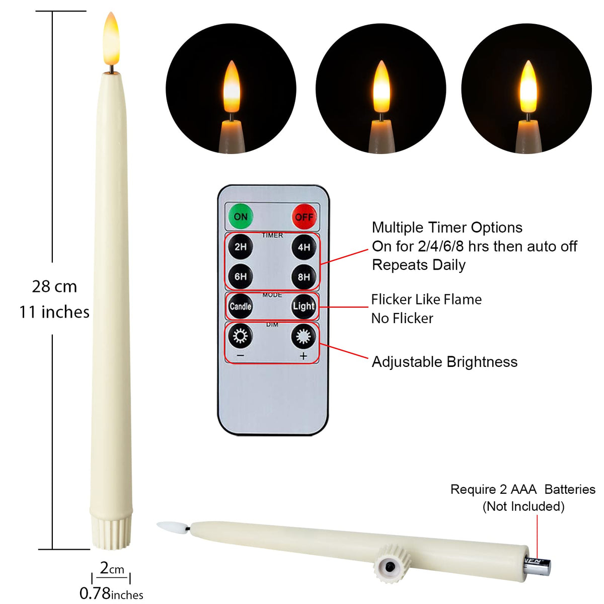 Homemory long-lasting battery candles suitable for windowsills and mantels.