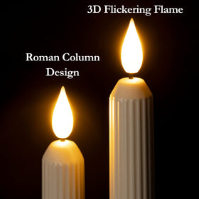 Homemory ivory-striped 7-inch roman column candle adds elegant ambiance