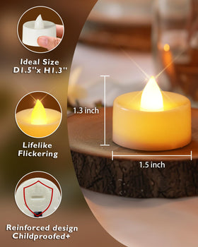 Homemory tea light with secure battery cap design for safety