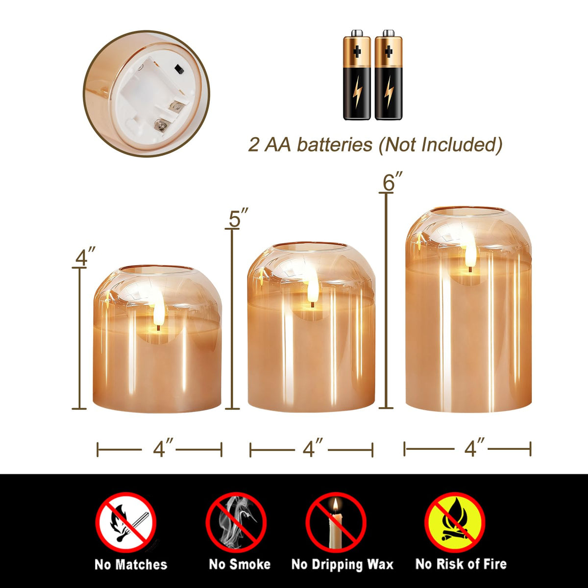 Homemory set of three candles adds balanced lighting to any room.