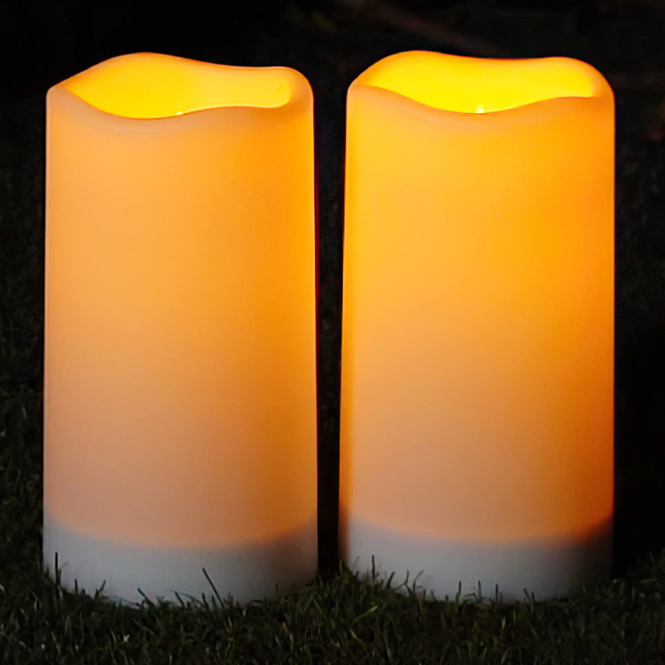 Homemory solar candle outdoor waterproof for year-round garden decor.