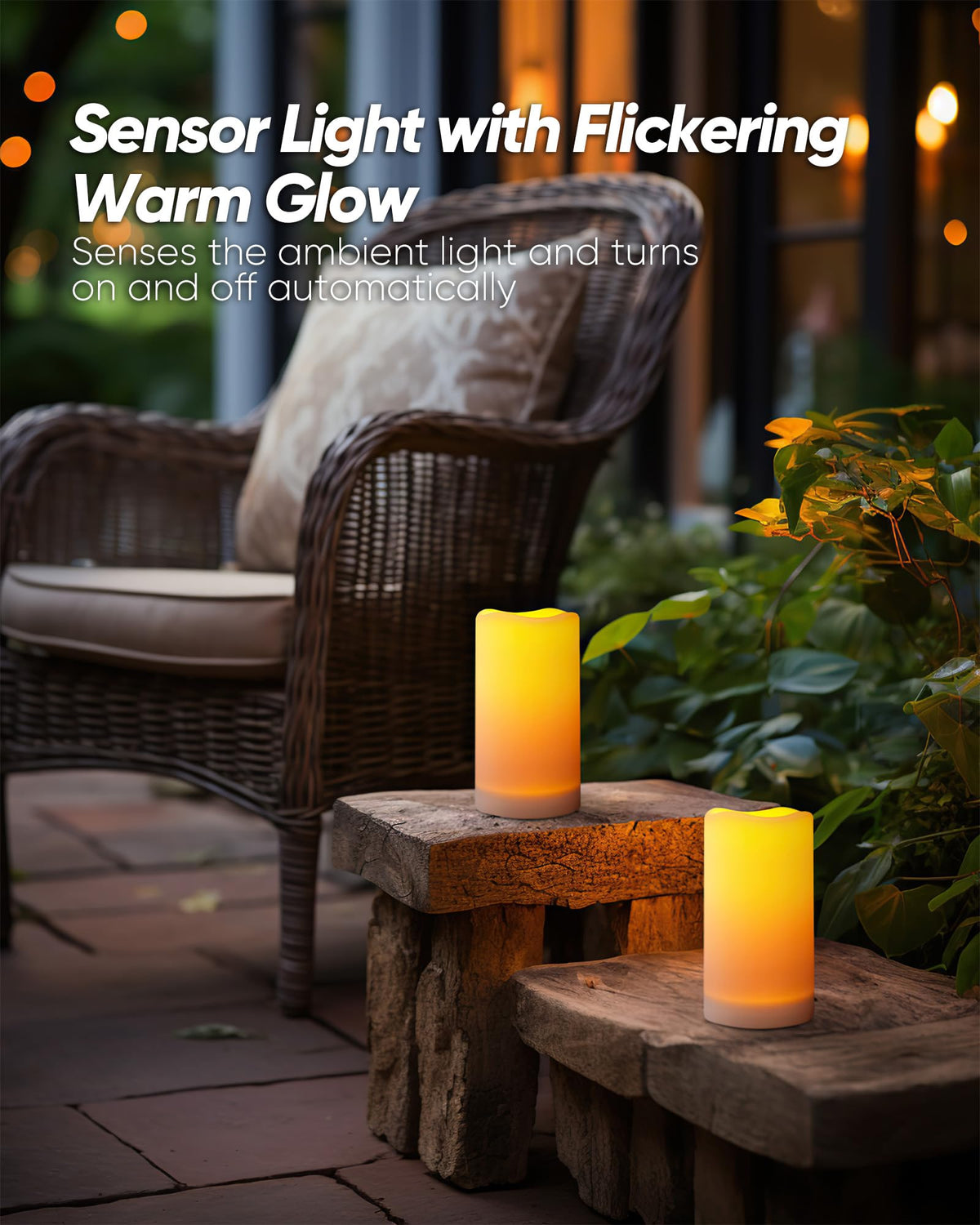 Homemory solar candle rechargeable AA battery ensures long-lasting glow.