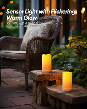 Homemory solar candle rechargeable AA battery ensures long-lasting glow.