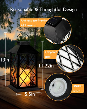 Auto dusk-to-dawn lighting provides effortless evening ambiance.