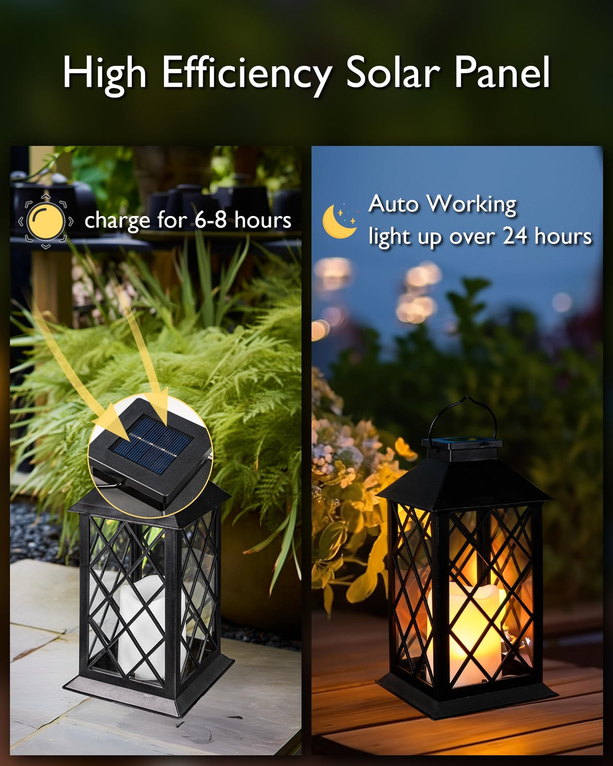 Homemory lantern features tempered glass and ABS shell for durability.