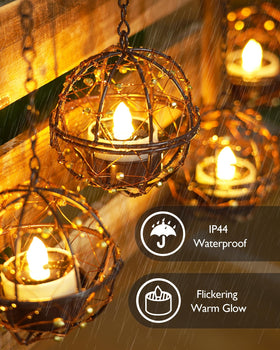 Homemory lanterns include a 12 inch hanging chain for quick porch or fence decor.