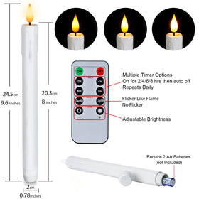 Homemory battery-powered taper candles operated with AA batteries