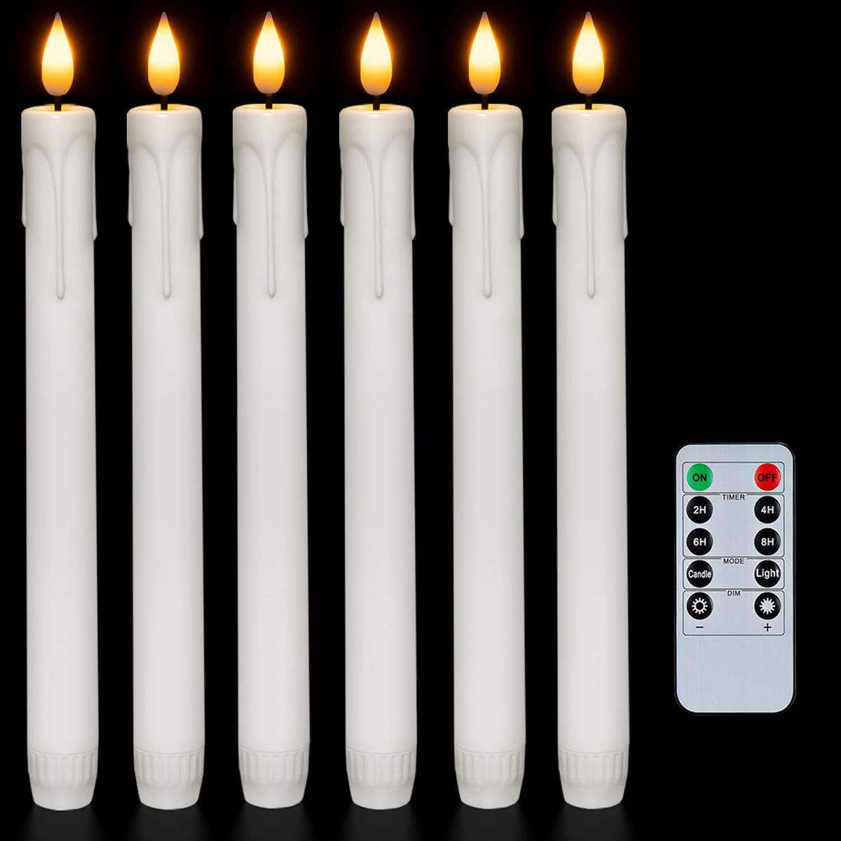 Homemory taper candle remote control in use for ambient living room lighting
