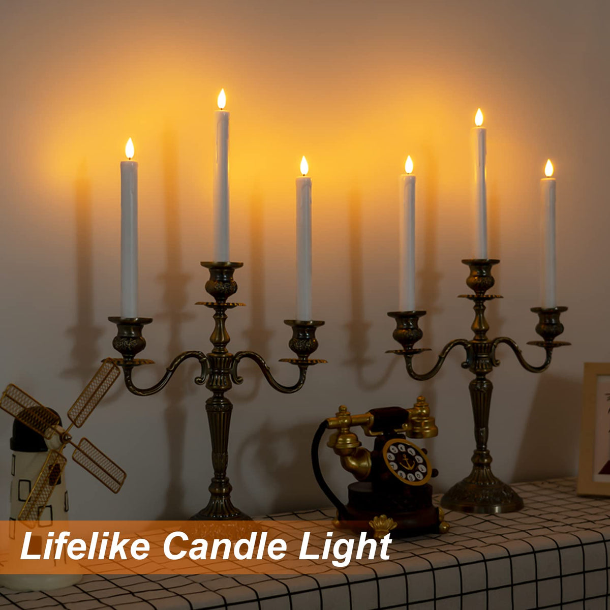 Homemory wax-look plastic taper candles with dripping wax effect