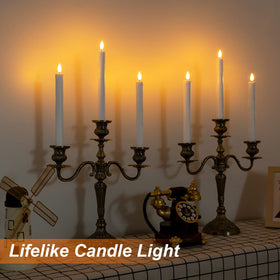 Homemory wax-look plastic taper candles with dripping wax effect