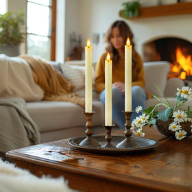 Close-up of Homemory 3D flame for lifelike, safe glow.