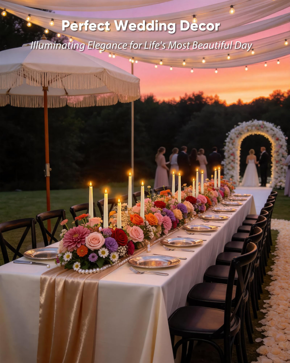 Homemory taper candles on window sill add warm decorative lighting.