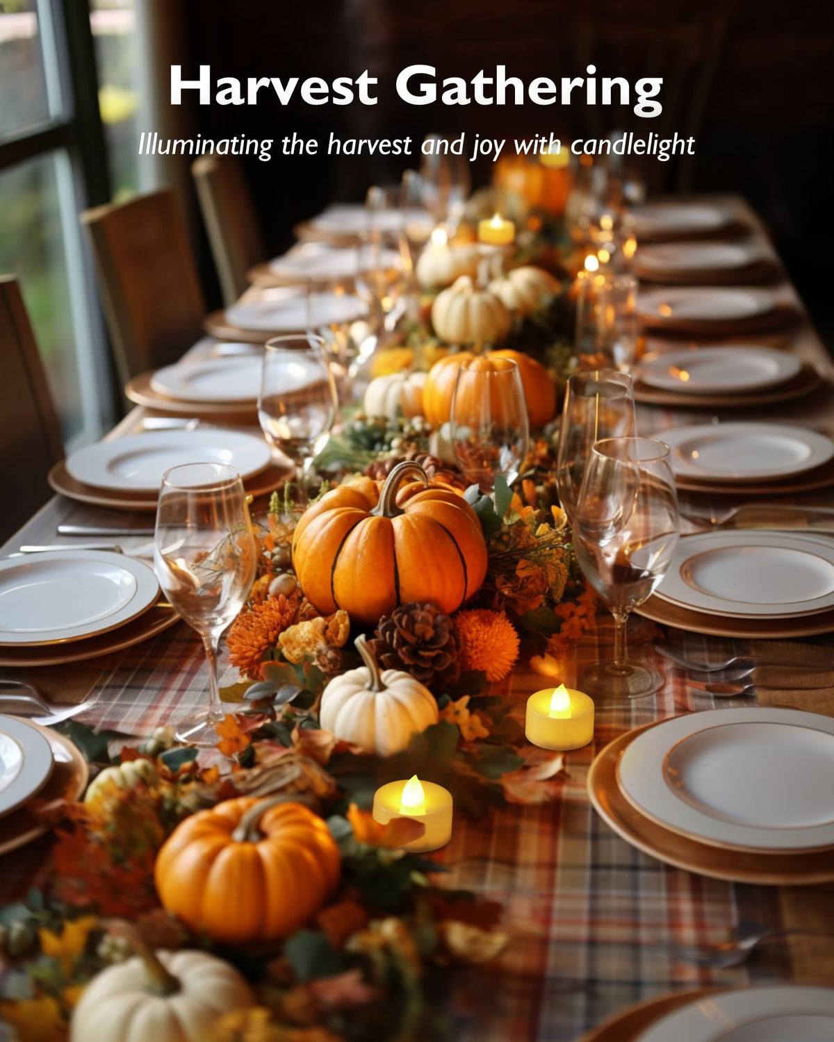 Homemory tea light on dining table creates inviting ambience for gatherings.