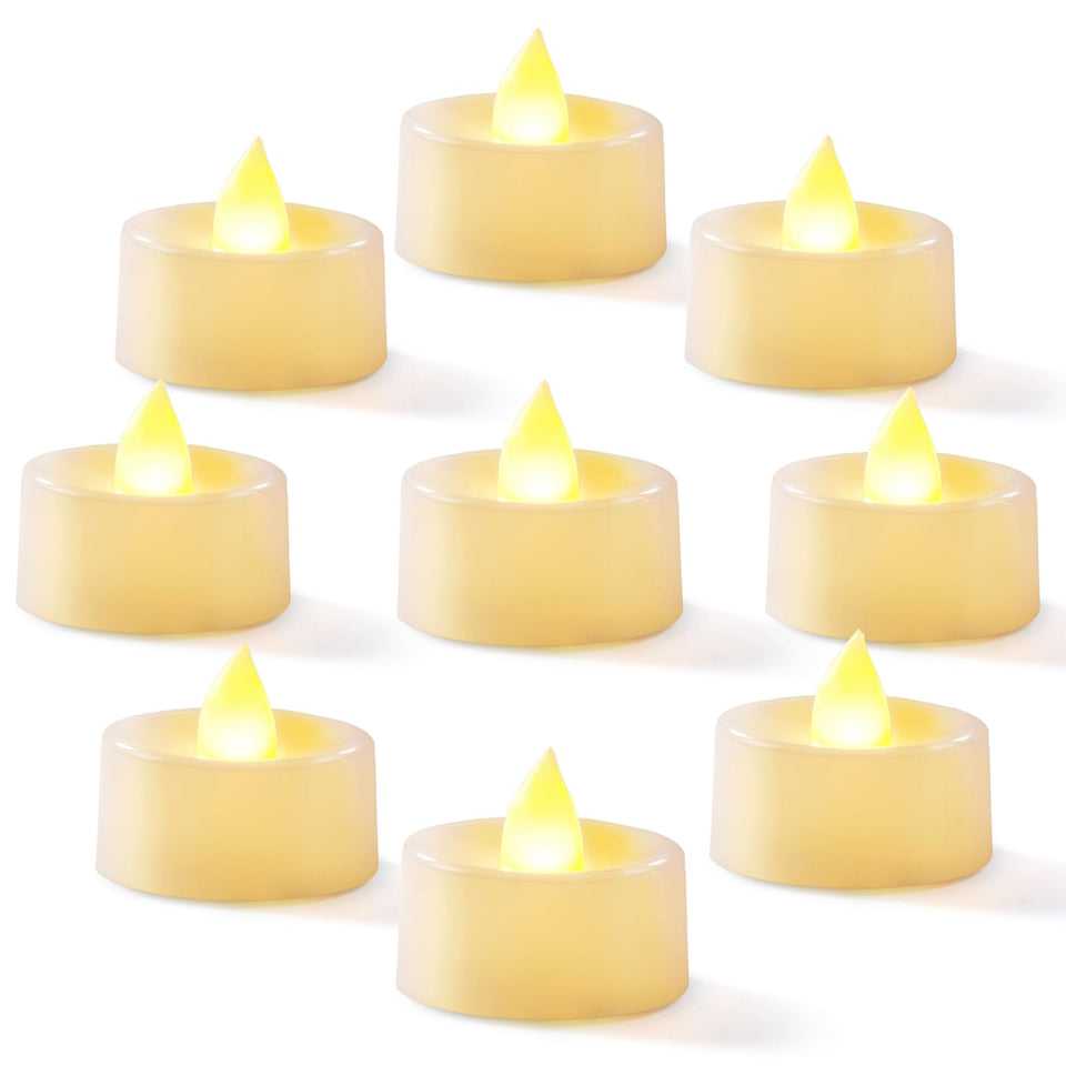 Homemory flameless tea light with warm glow for cozy centerpiece lighting.