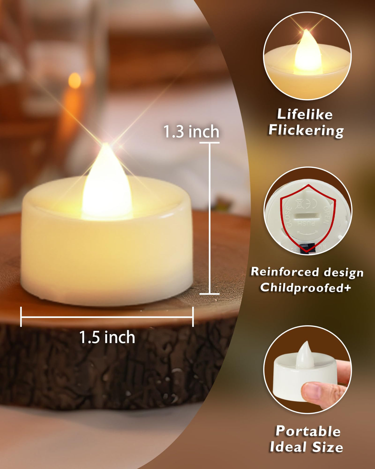 Homemory tea light for Halloween displays with amber flicker