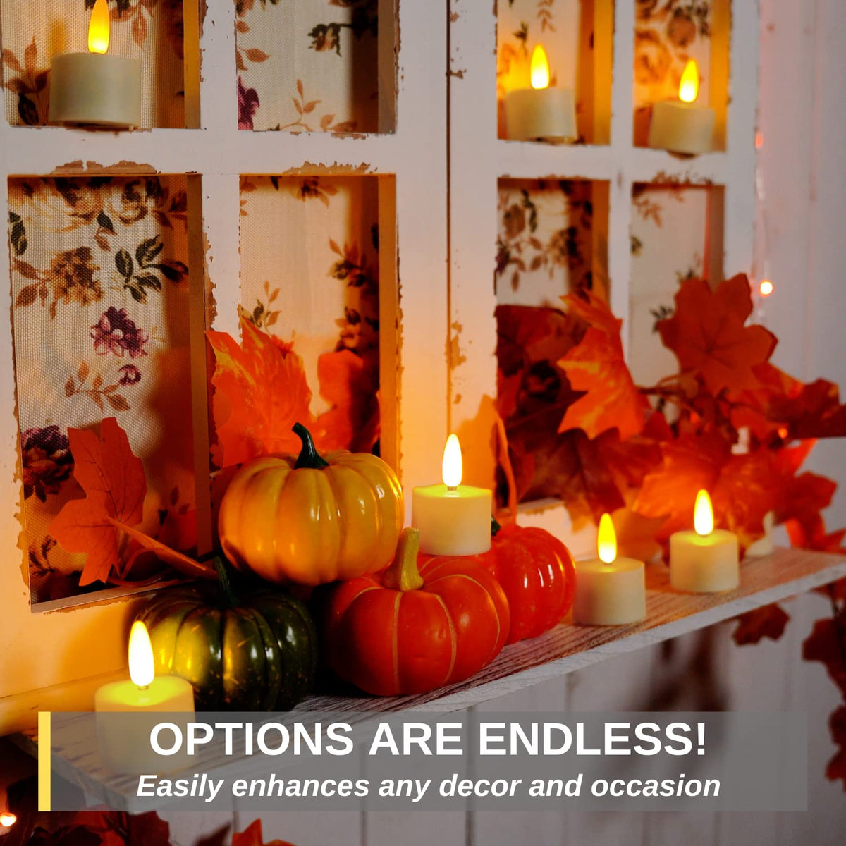 Homemory tea light fits standard 1.5-inch holders for easy setup
