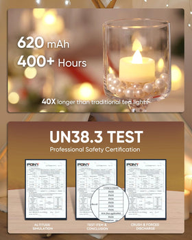 Homemory tea lights fit most holders thanks to compact 1.5 in diameter by 1.3 in height.