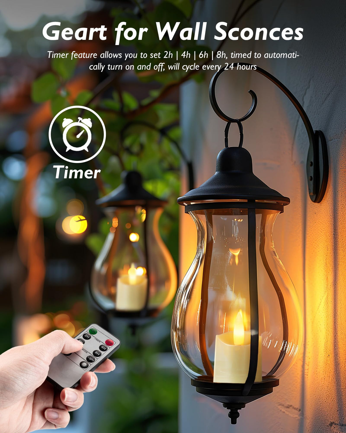 Homemory timer-enabled candle with 2h to 8h options