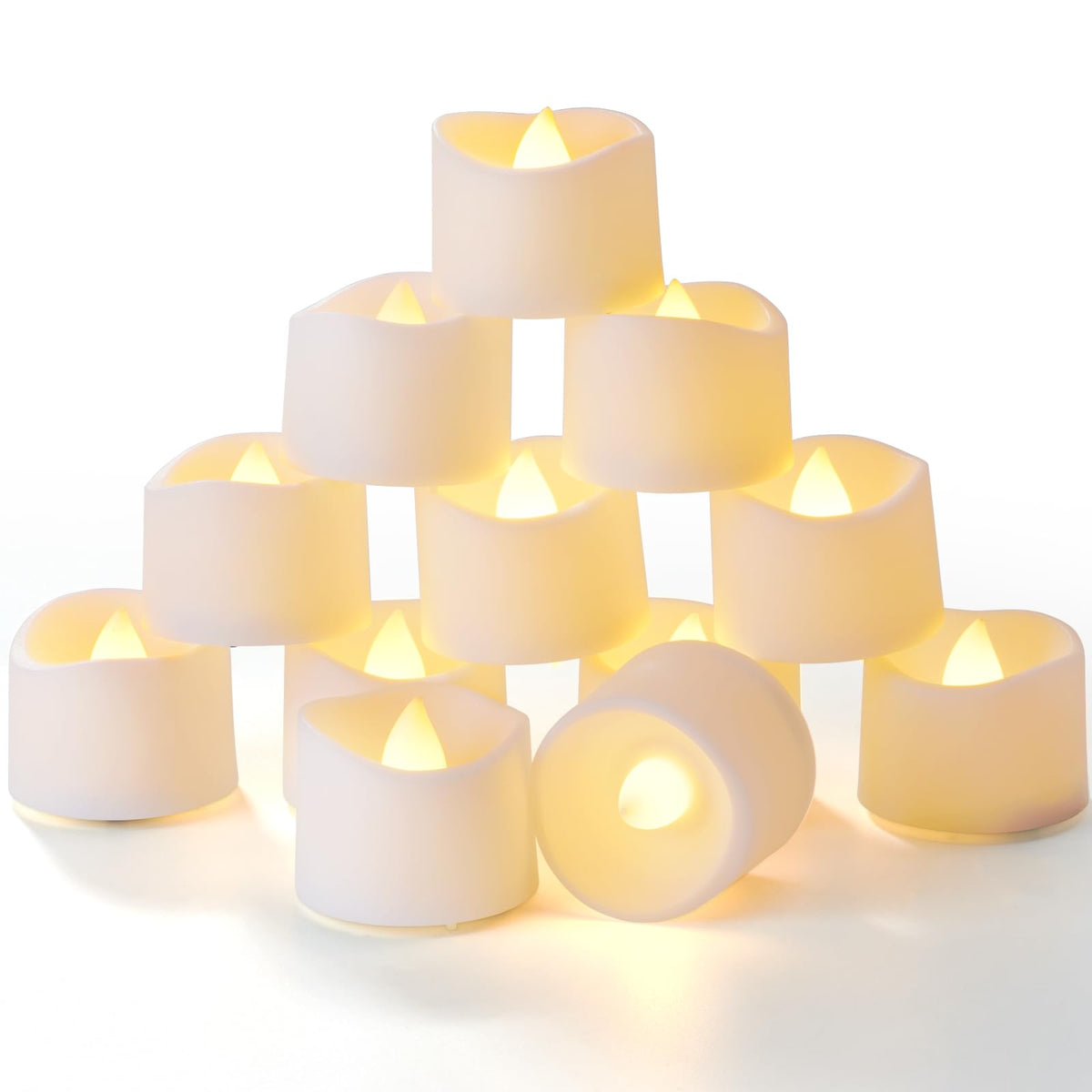 Homemory timer tea lights packaging shows easy setup and value for 24-pack sets.