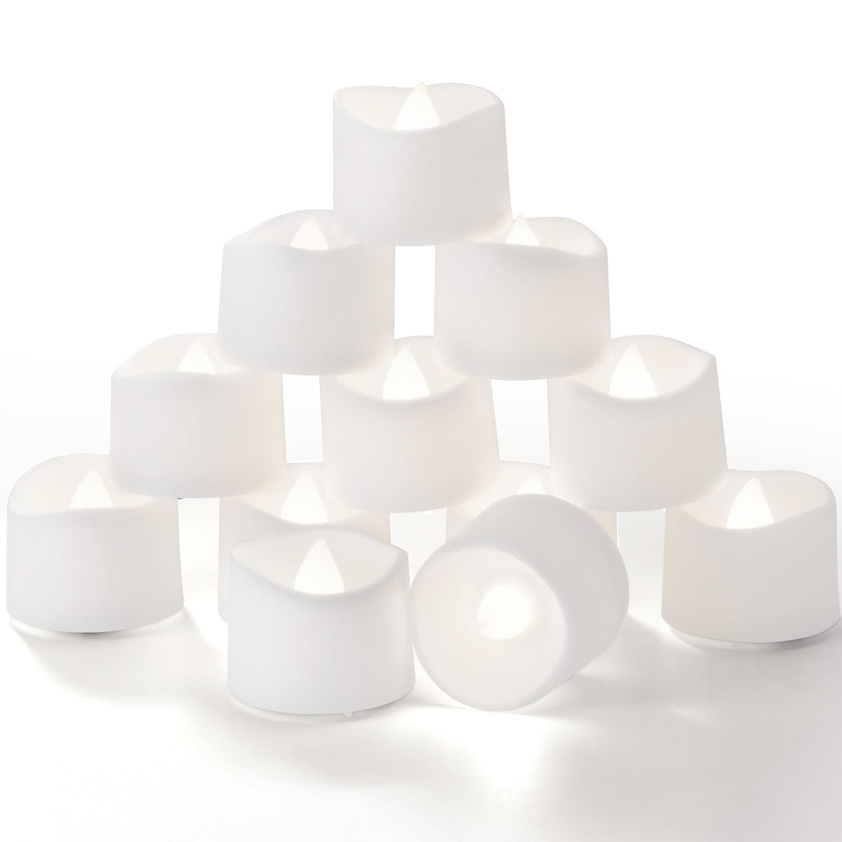 Homemory timer tea lights on a table centerpiece with safe, consistent glow.