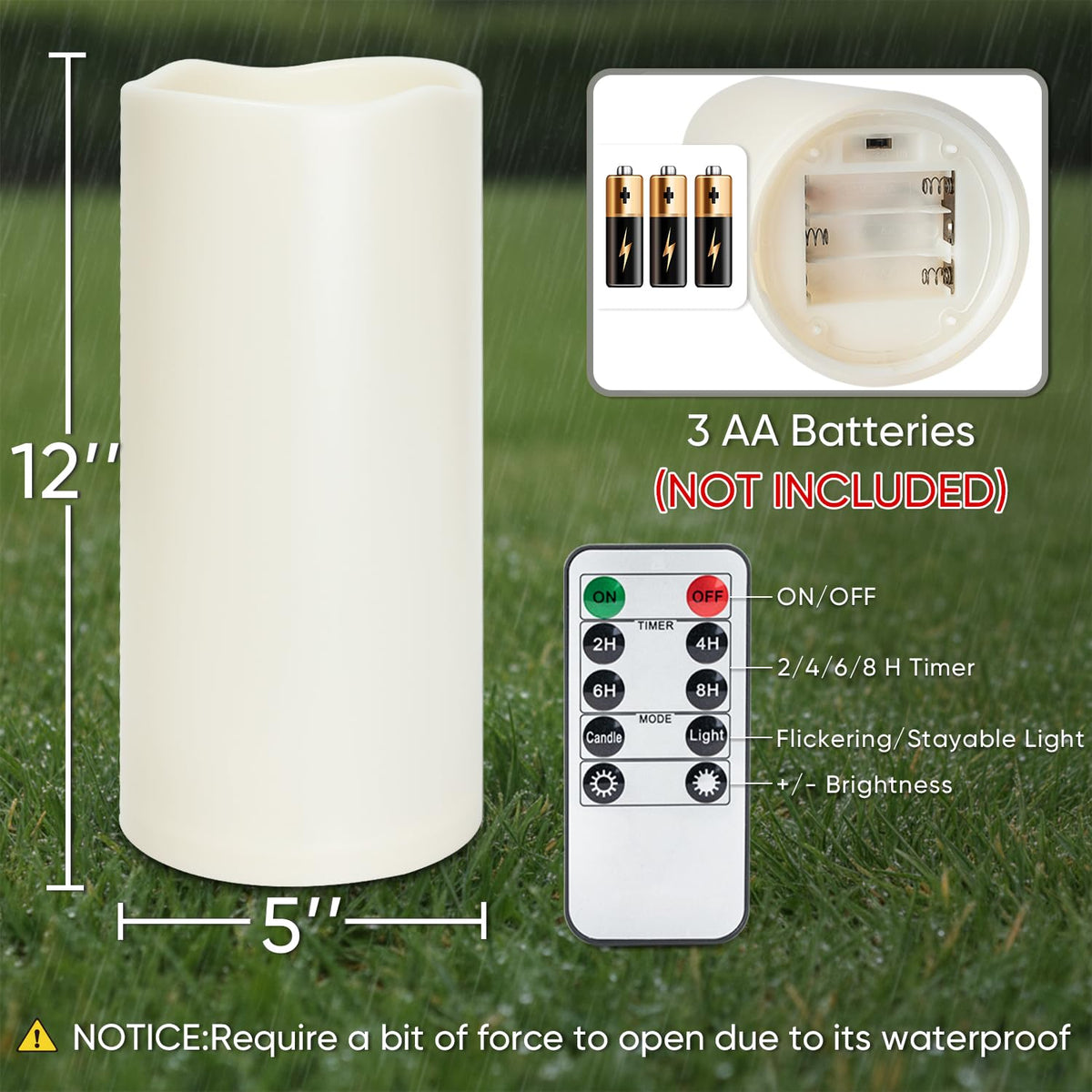 Homemory two-pack outdoor candles provide extended ambiance for events.
