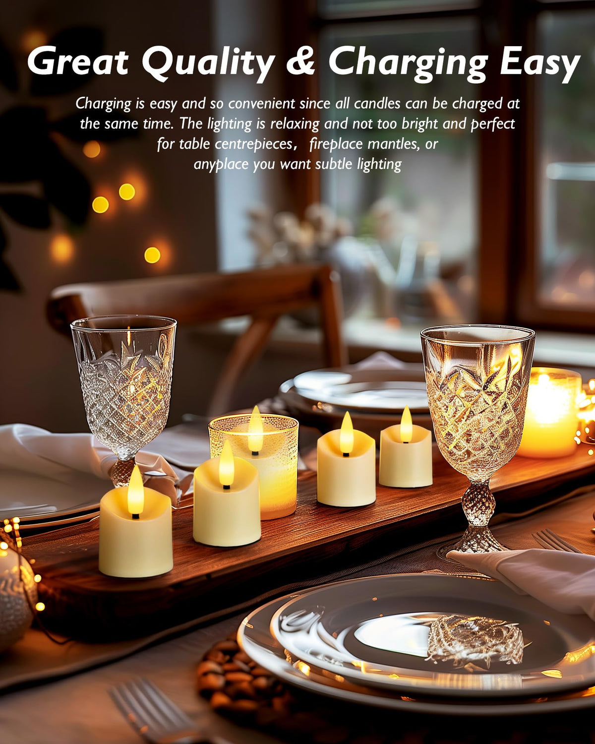 Homemory wedding table decor idea with flameless candles
