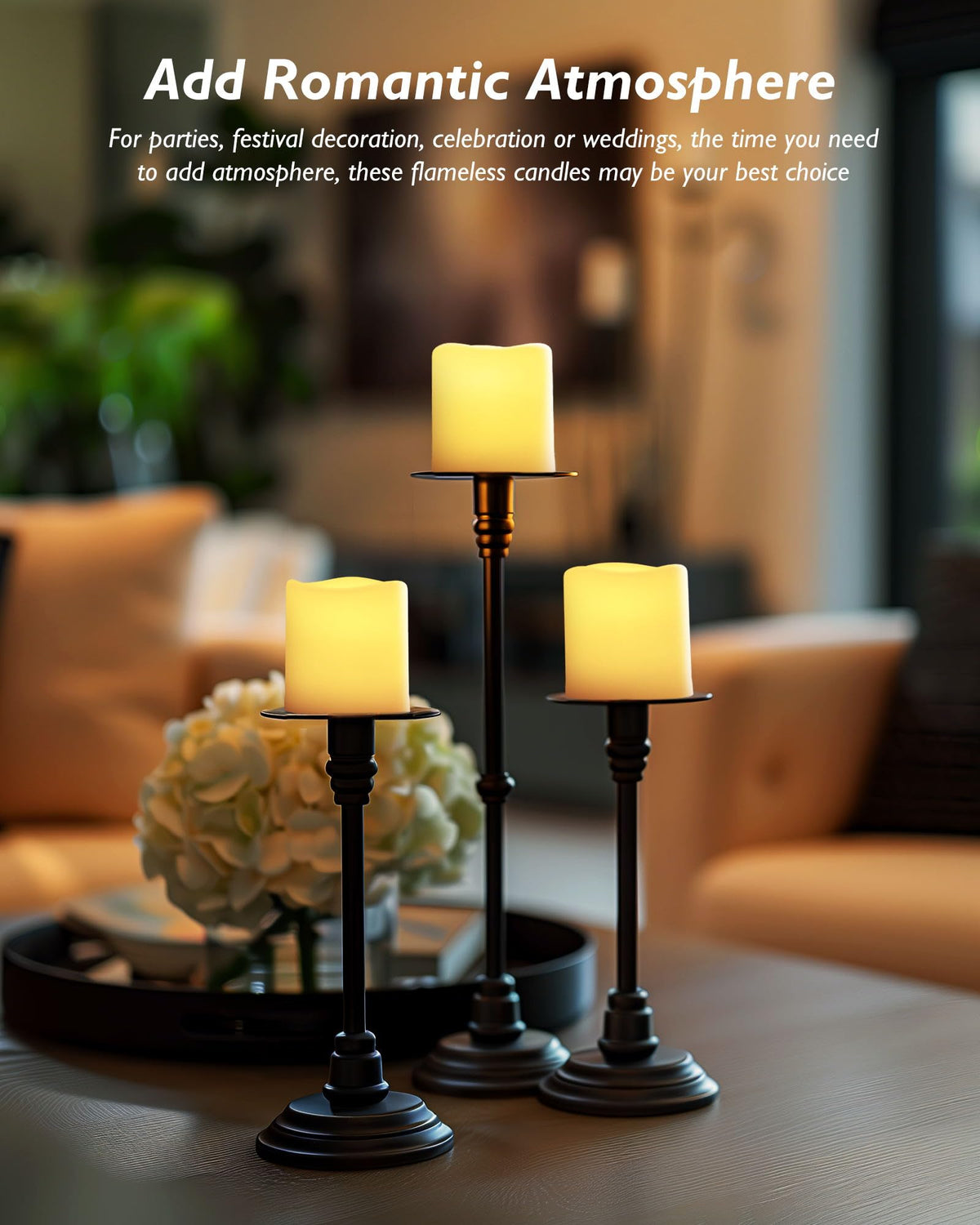 Homemory warm white flicker candles create a romantic ambiance