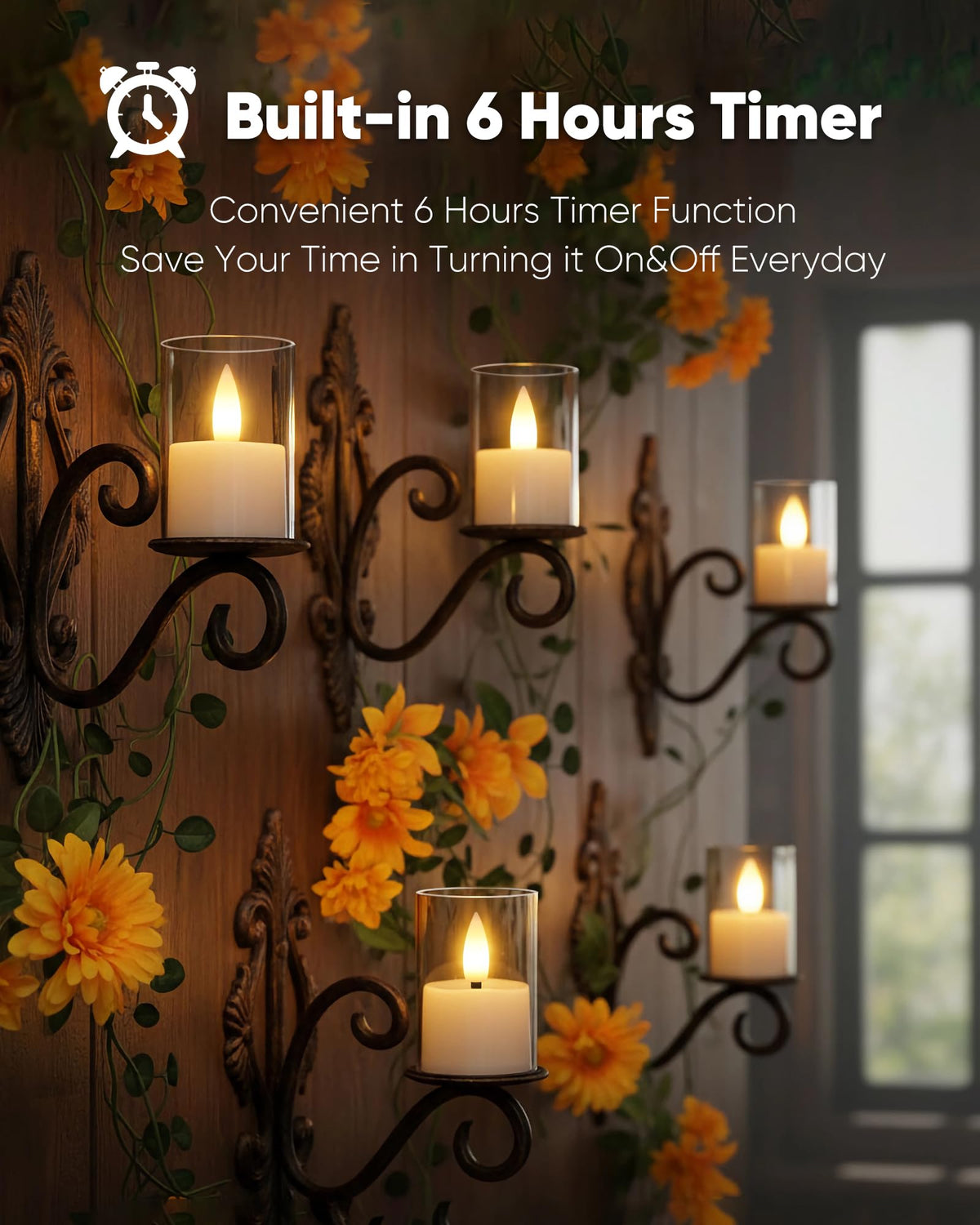 Homemory warm white glow LED ideal for romantic dinners and calm evenings.