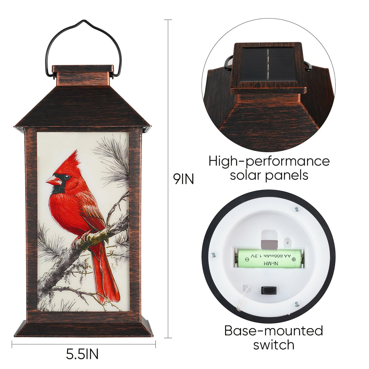 Homemory waterproof IP44 lantern withstands rain and sun for year-round use.