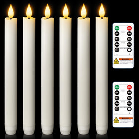 Homemory wax flameless taper candles in 9.6 inches providing warm ambience