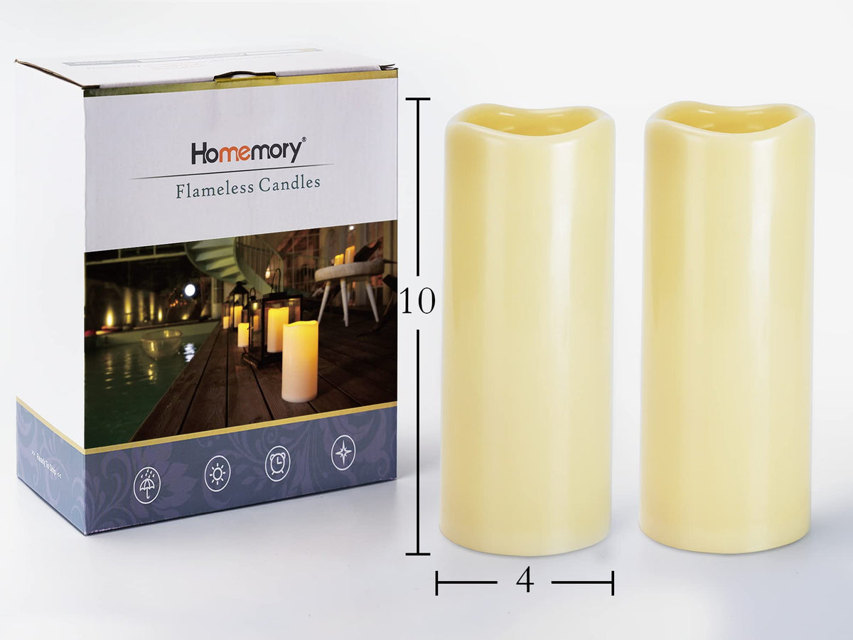 Homemory weatherproof flameless candle with remote, ideal for rainproof patio décor.