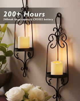 Homemory votives arranged on wedding tables provide safe, long-lasting light.