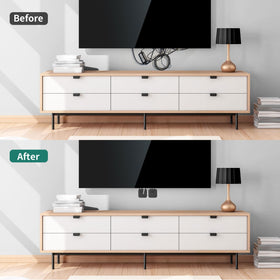 HomeMount paintable concealing kit blends with wall color